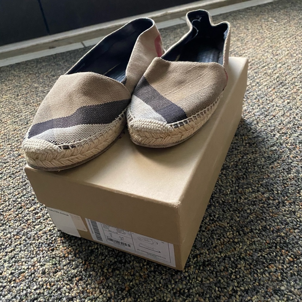 Size 41 Burberry Hodgeson Check Espadrilles